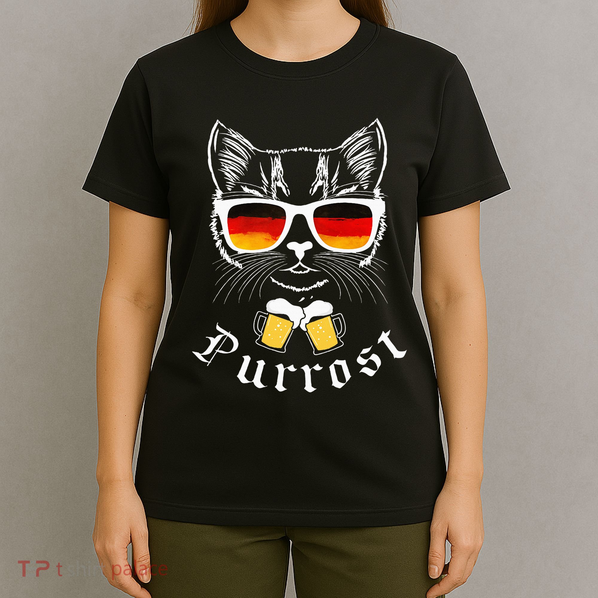 Oktoberfest Funny Prost Pun Purrost Cat T-Shirt