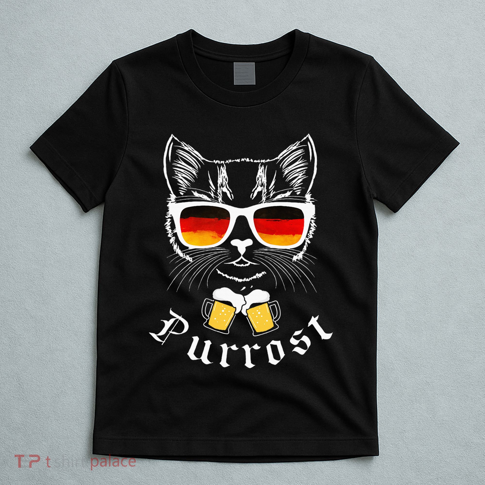 Oktoberfest Funny Prost Pun Purrost Cat T-Shirt