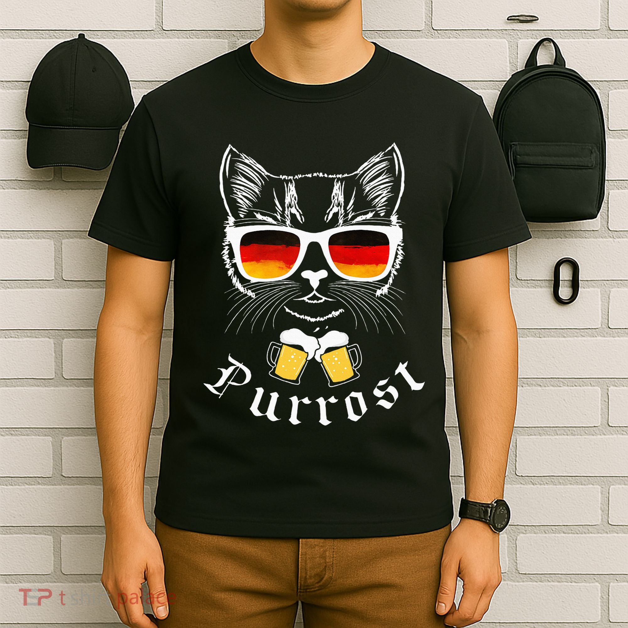 Oktoberfest Funny Prost Pun Purrost Cat T-Shirt