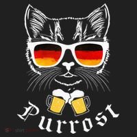 Oktoberfest Funny Prost Pun Purrost Cat Beanie thumb 2