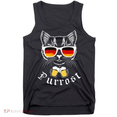 Oktoberfest Funny Prost Pun Purrost Cat Tank Top