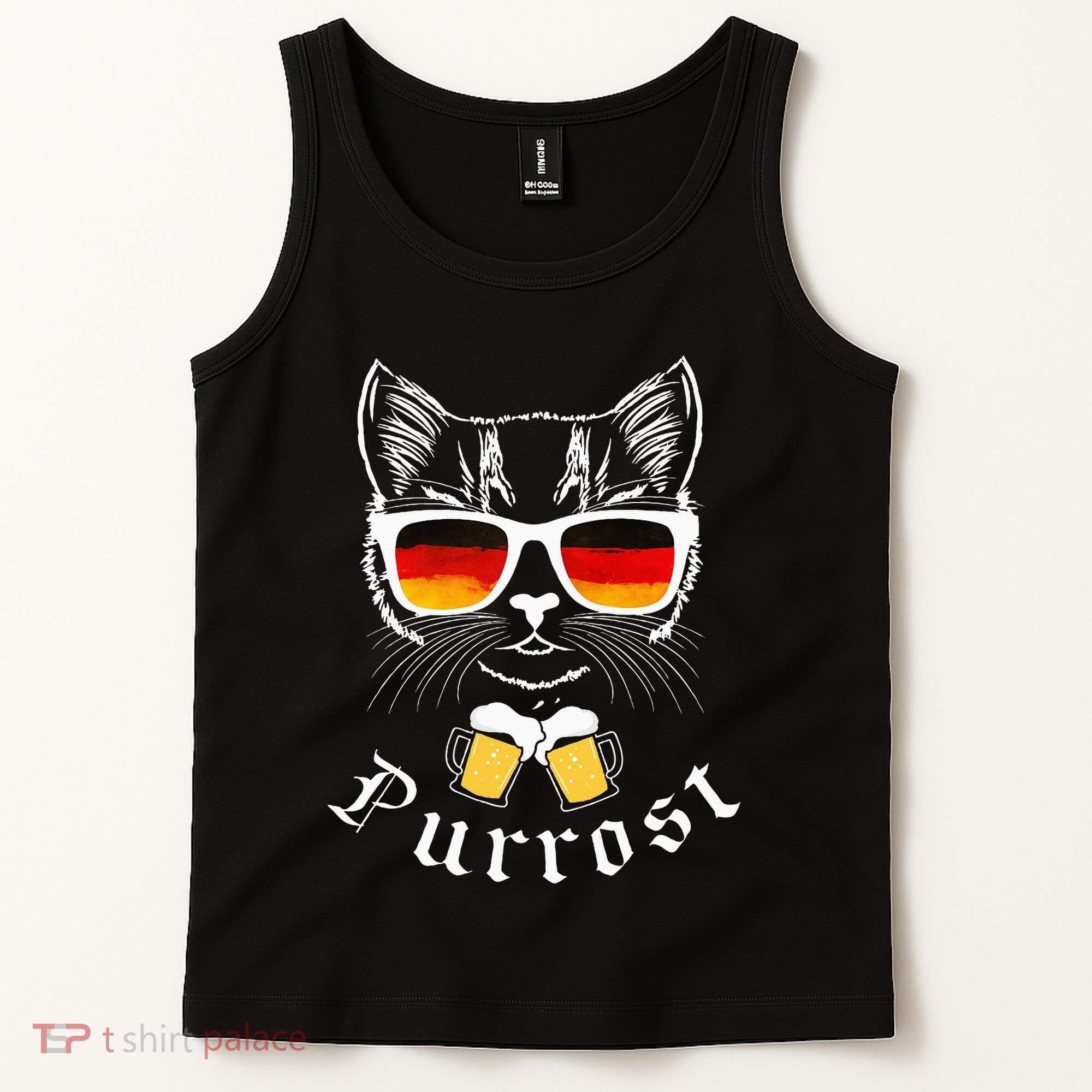 Oktoberfest Funny Prost Pun Purrost Cat Tank Top