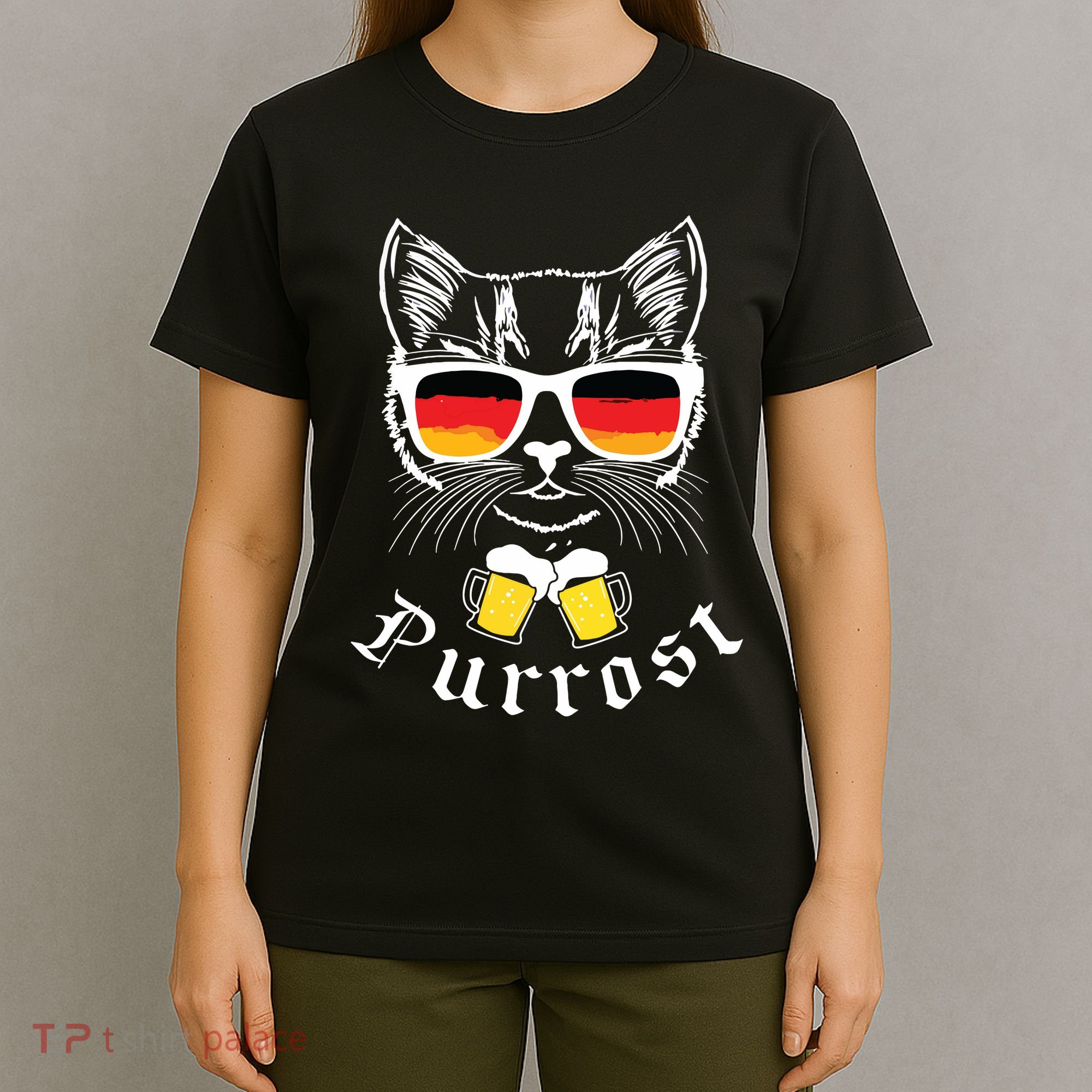 Oktoberfest Funny Prost Pun Purrost Cat T-Shirt
