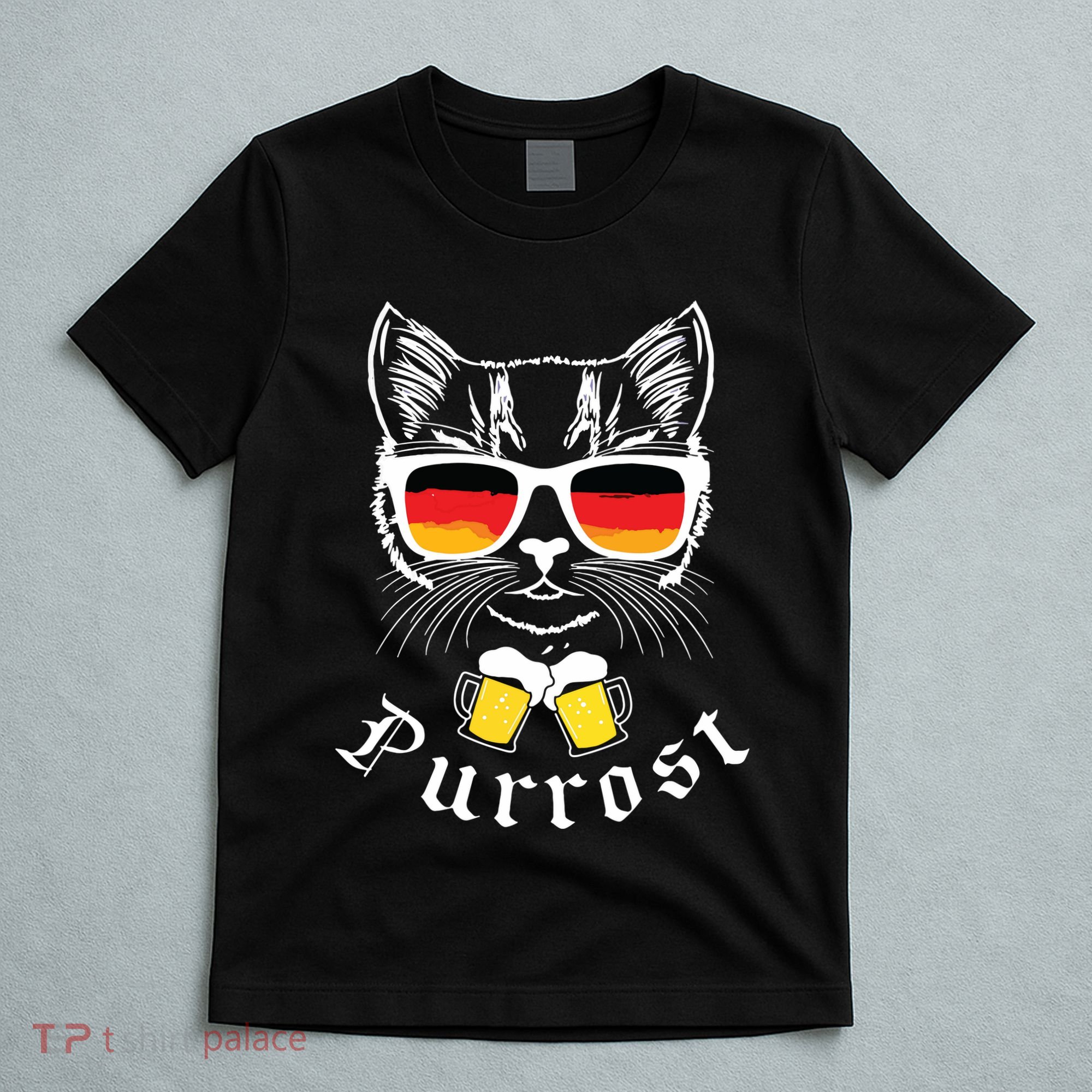 Oktoberfest Funny Prost Pun Purrost Cat T-Shirt