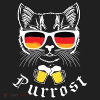 Oktoberfest Funny Prost Pun Purrost Cat Beanie thumb 2