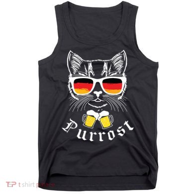 Oktoberfest Funny Prost Pun Purrost Cat Tank Top