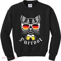 Oktoberfest Funny Prost Pun Purrost Cat Kids Sweatshirt thumb 0