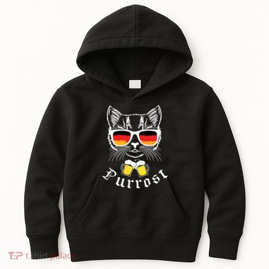 Oktoberfest Funny Prost Pun Purrost Cat Kids Hoodie