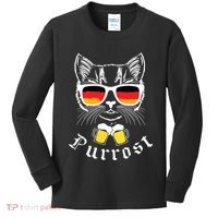 Oktoberfest Funny Prost Pun Purrost Cat Kids Long Sleeve Shirt thumb 0