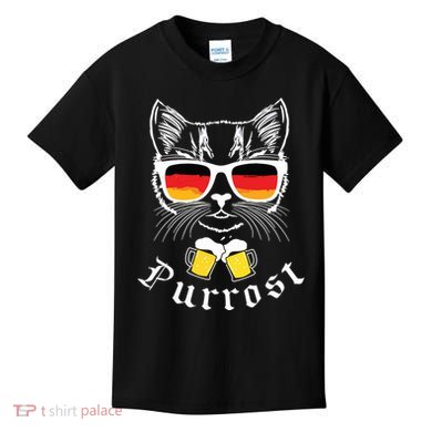 Oktoberfest Funny Prost Pun Purrost Cat Kids T-Shirt