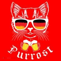 Oktoberfest Funny Prost Pun Purrost Cat Santa Hat thumb 1