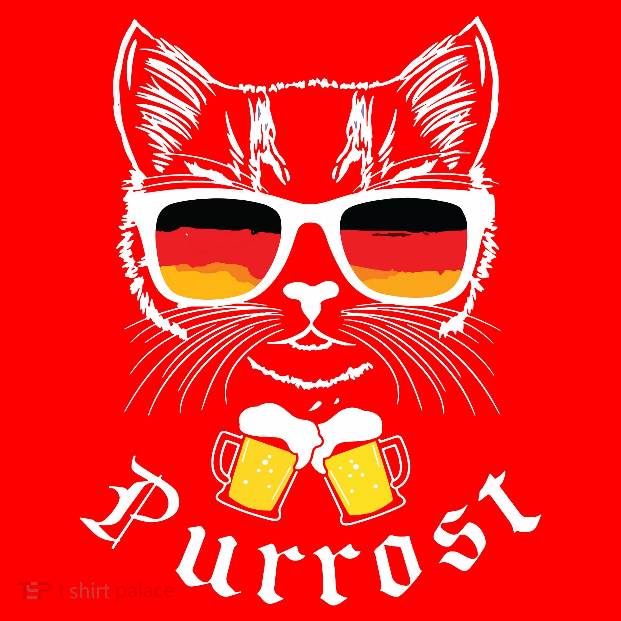 Oktoberfest Funny Prost Pun Purrost Cat Santa Hat