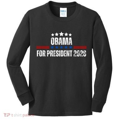 Obama For President 2028 Kids Long Sleeve Shirt