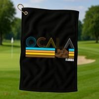 Ocala Florida Retro Golf Towel thumb 1