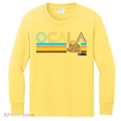 Ocala Florida Retro Kids Long Sleeve Shirt