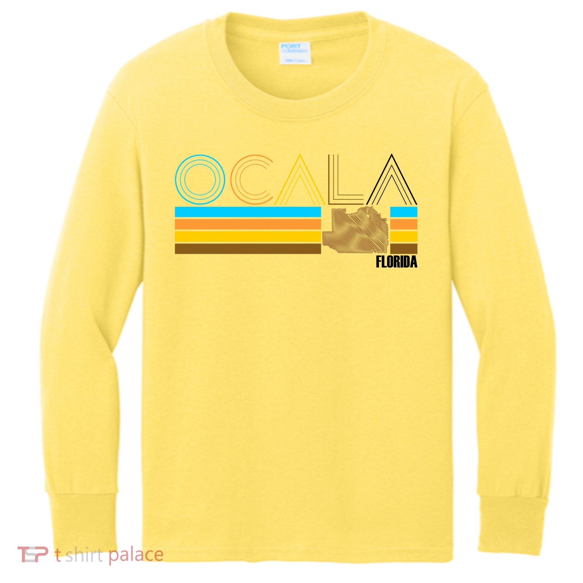 Ocala Florida Retro Kids Long Sleeve Shirt
