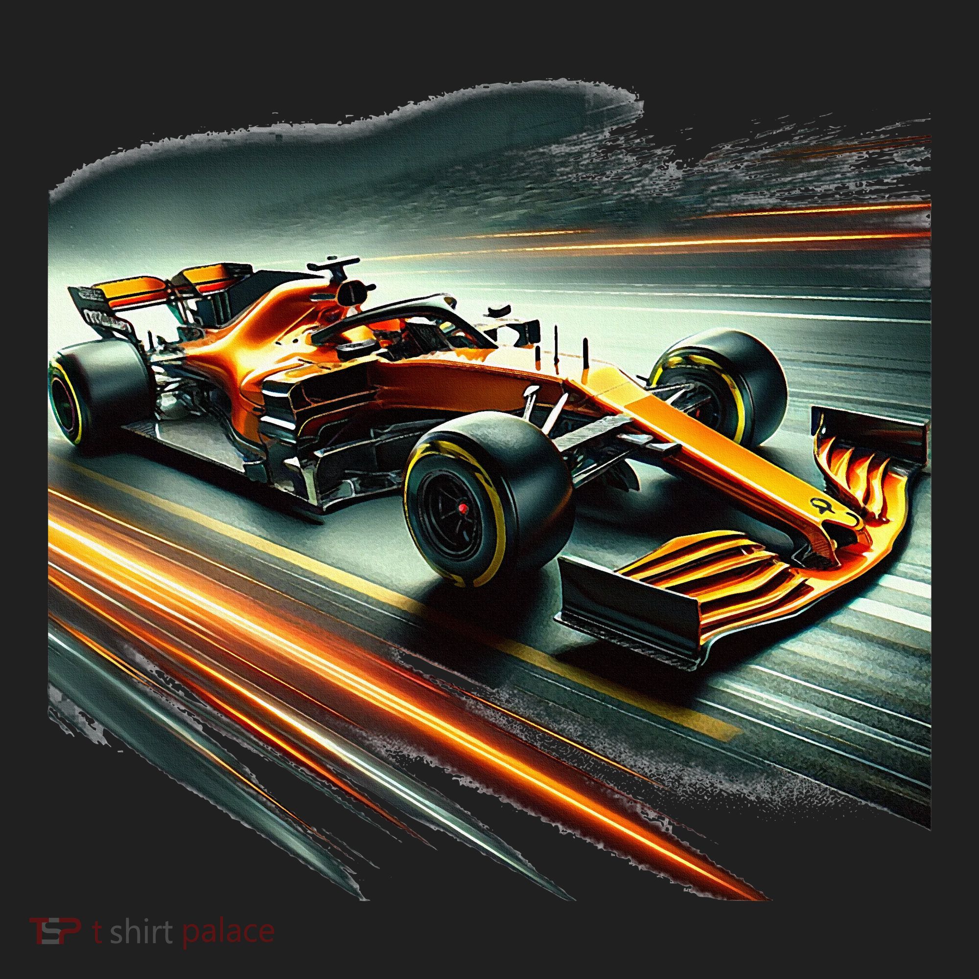 Orange Formula Racing Car Women's Sweatshirt