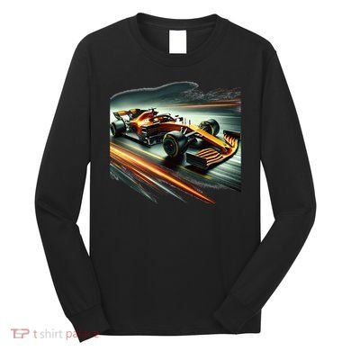 Orange Formula Racing Car Long Sleeve Shirt