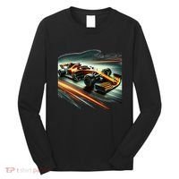 Orange Formula Racing Car Long Sleeve Shirt thumb 0