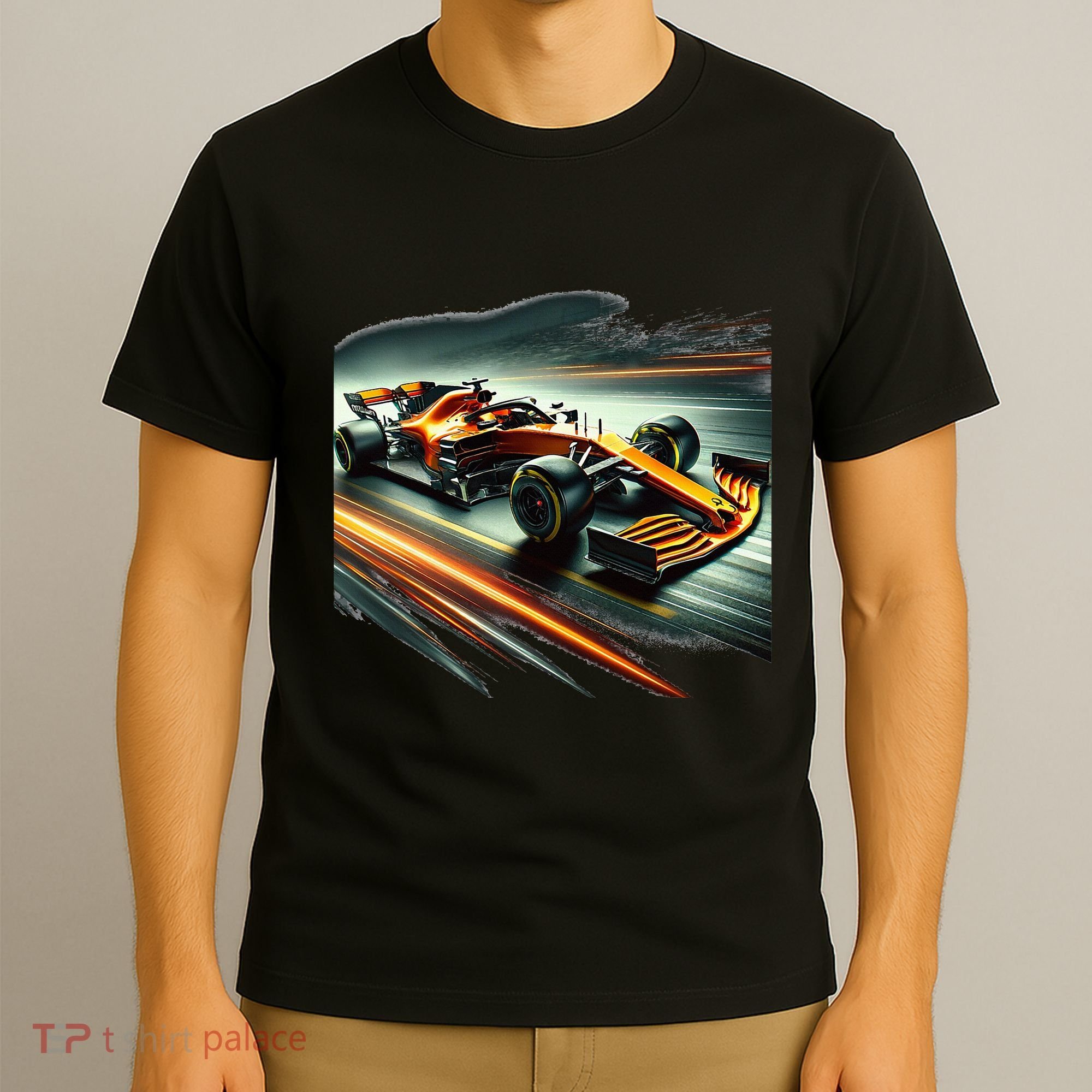Orange Formula Racing Car T-Shirt