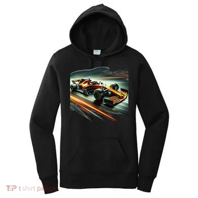 Orange Formula Racing Car Women's Hoodie