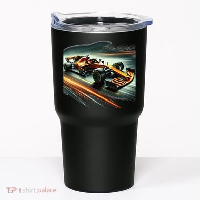 Orange Formula Racing Car Tumbler