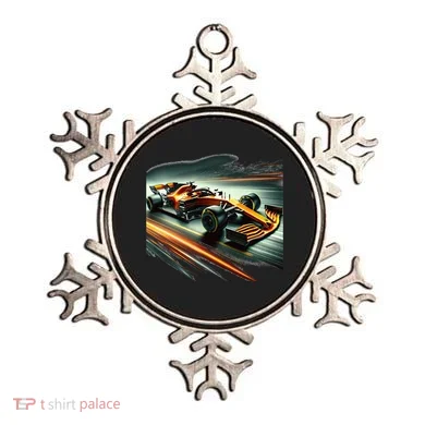 Orange Formula Racing Car Ornament