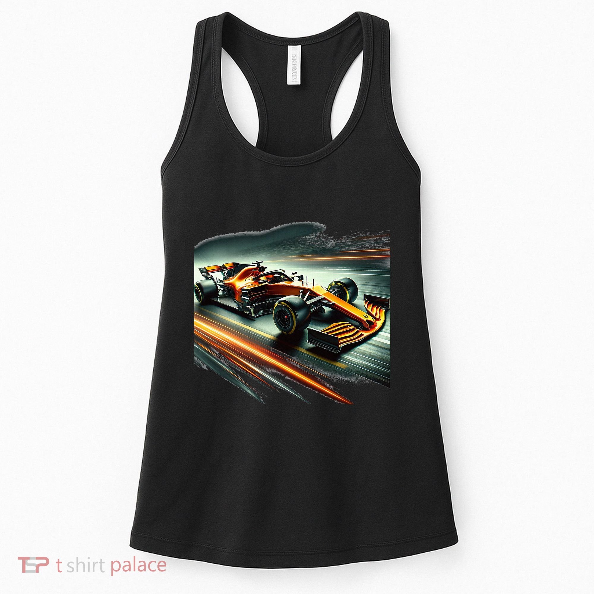 Orange Formula Racing Car Women's Tank Top