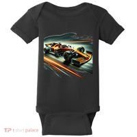 Orange Formula Racing Car Baby Bodysuit thumb 0