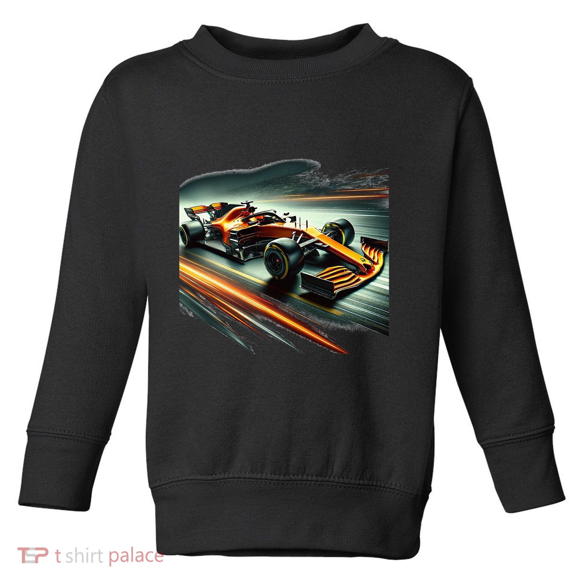 Orange Formula Racing Car Toddler Sweatshirt
