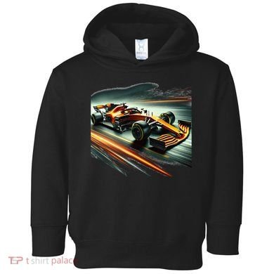 Orange Formula Racing Car Toddler Hoodie