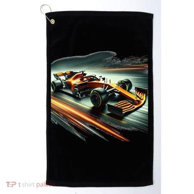 Orange Formula Racing Car Golf Towel