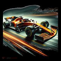 Orange Formula Racing Car Toddler T-Shirt thumb 4