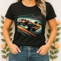 Orange Formula Racing Car Women's T-Shirt thumb 2