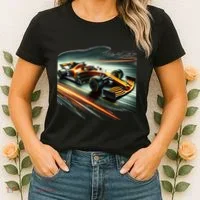 Orange Formula Racing Car Women's T-Shirt thumb 2