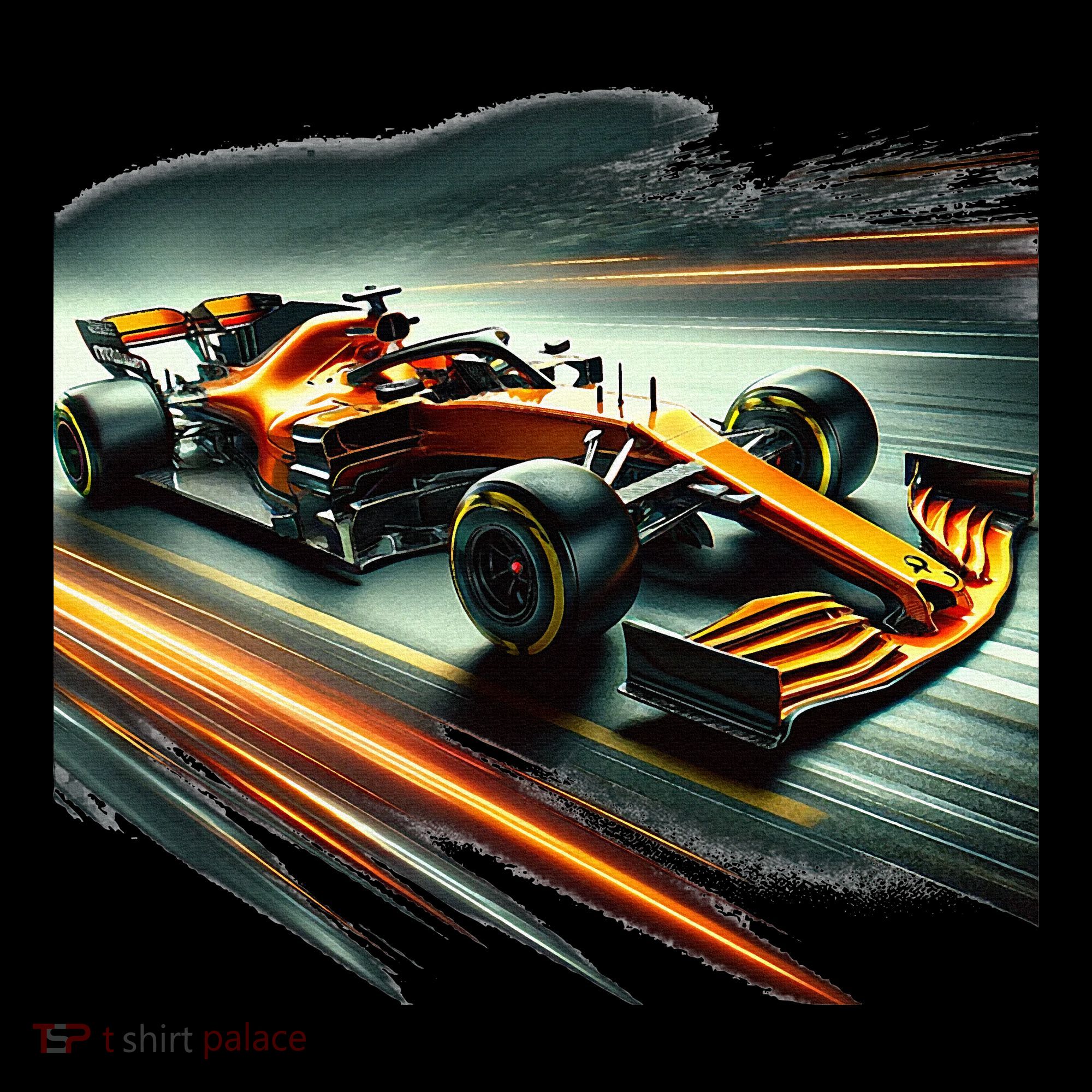 Orange Formula Racing Car Women's T-Shirt