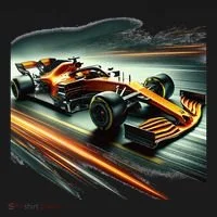 Orange Formula Racing Car Women's T-Shirt thumb 6