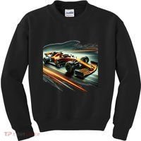Orange Formula Racing Car Kids Sweatshirt thumb 0