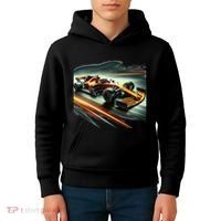 Orange Formula Racing Car Kids Hoodie thumb 4