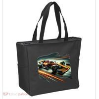 Orange Formula Racing Car Tote Bag thumb 2