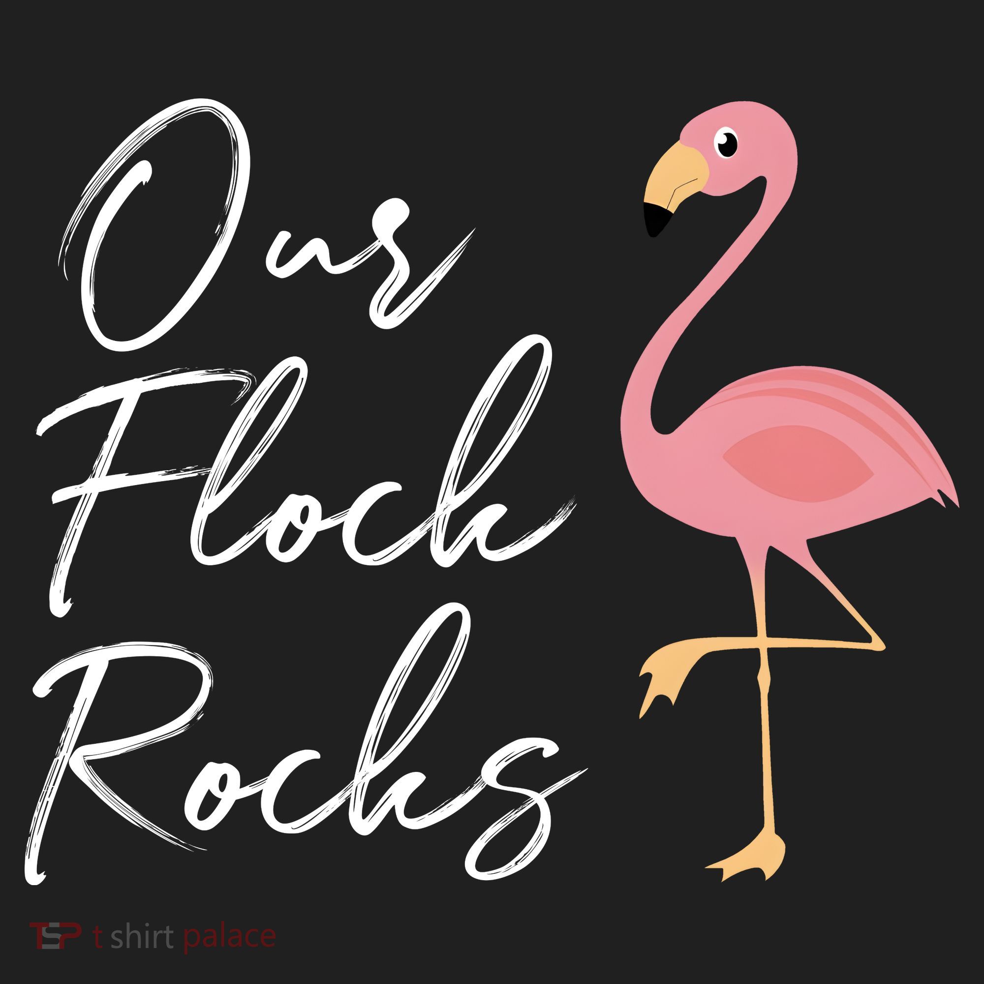 Our Flock Rocks Flamingo Lover Funny Cute Beanie