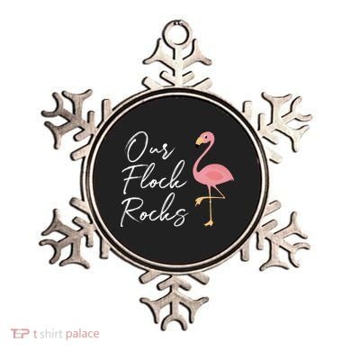 Our Flock Rocks Flamingo Lover Funny Cute Ornament