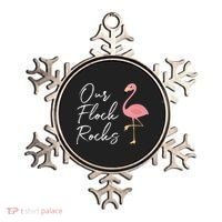 Our Flock Rocks Flamingo Lover Funny Cute Ornament thumb 0