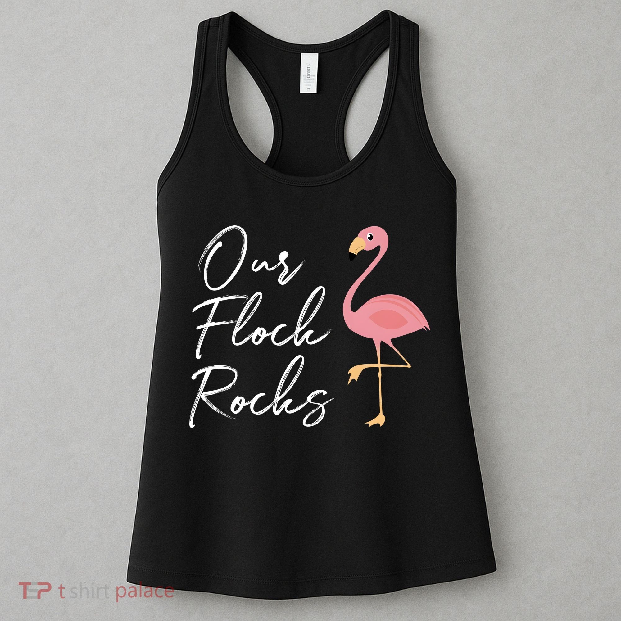 Our Flock Rocks Flamingo Lover Funny Cute Women's Tank Top
