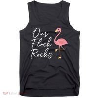 Our Flock Rocks Flamingo Lover Funny Cute Tank Top thumb 0
