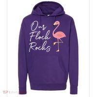 Our Flock Rocks Flamingo Lover Funny Cute Hoodie thumb 0