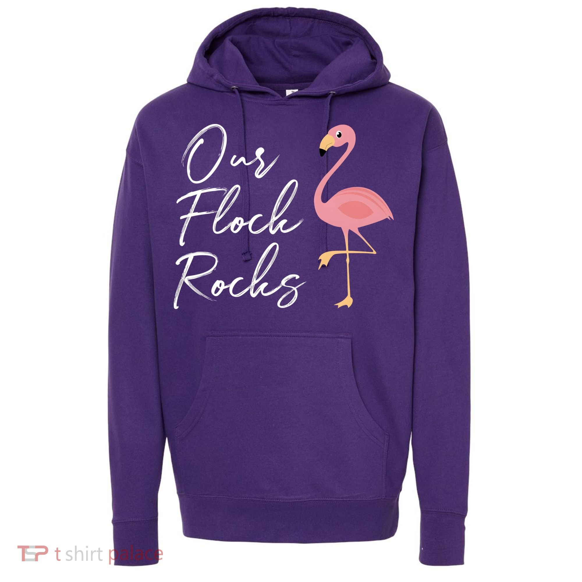 Our Flock Rocks Flamingo Lover Funny Cute Hoodie