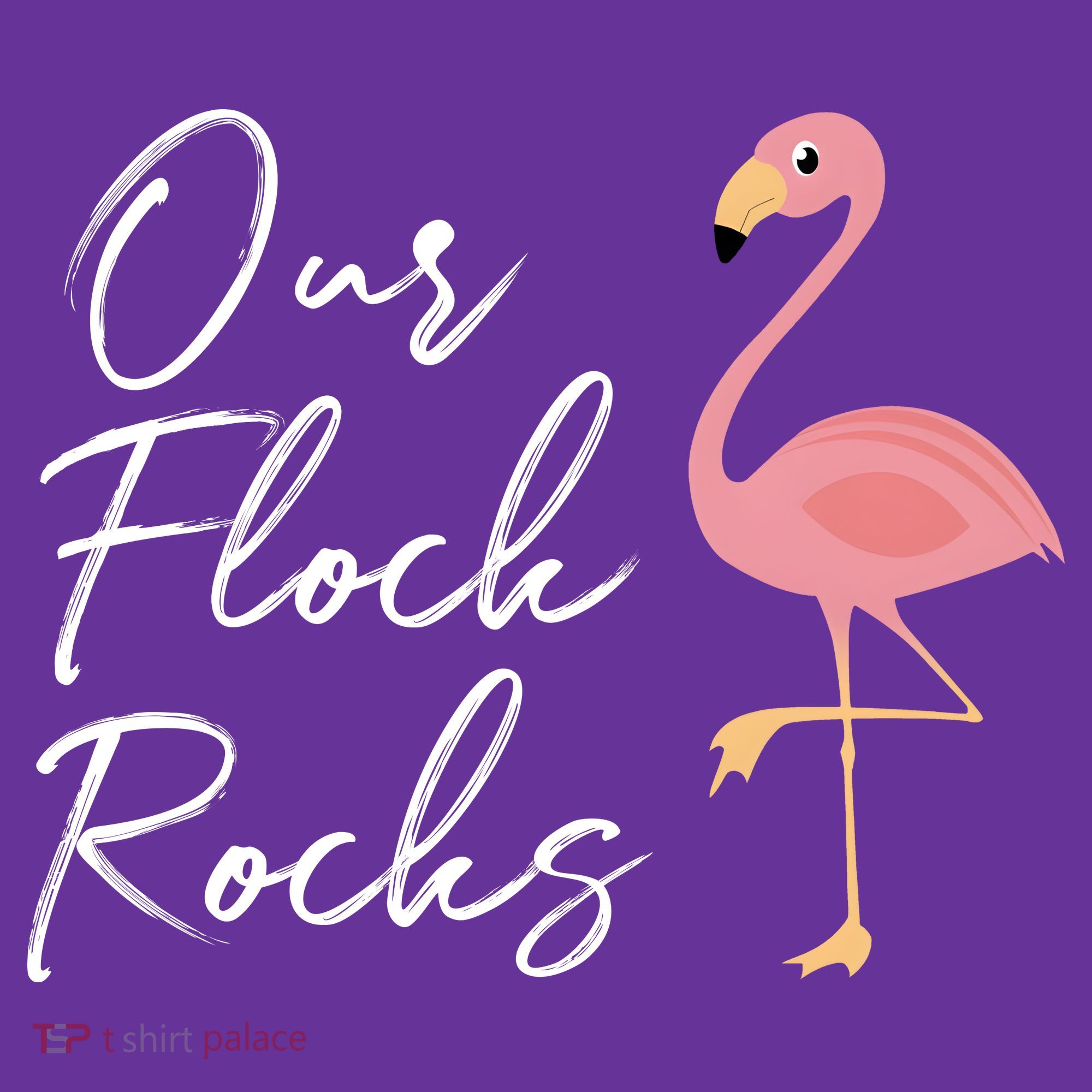 Our Flock Rocks Flamingo Lover Funny Cute Apron