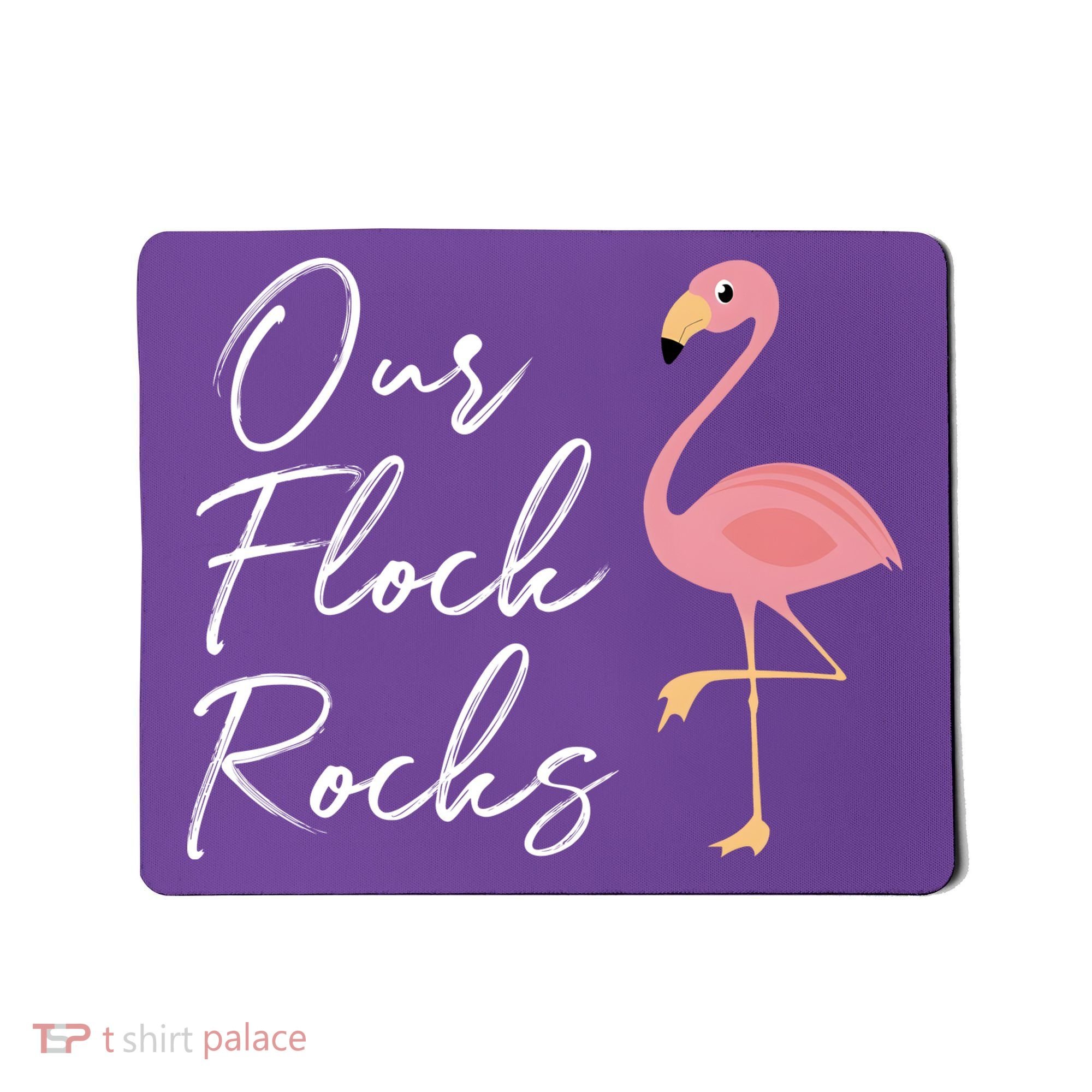 Our Flock Rocks Flamingo Lover Funny Cute Mousepad