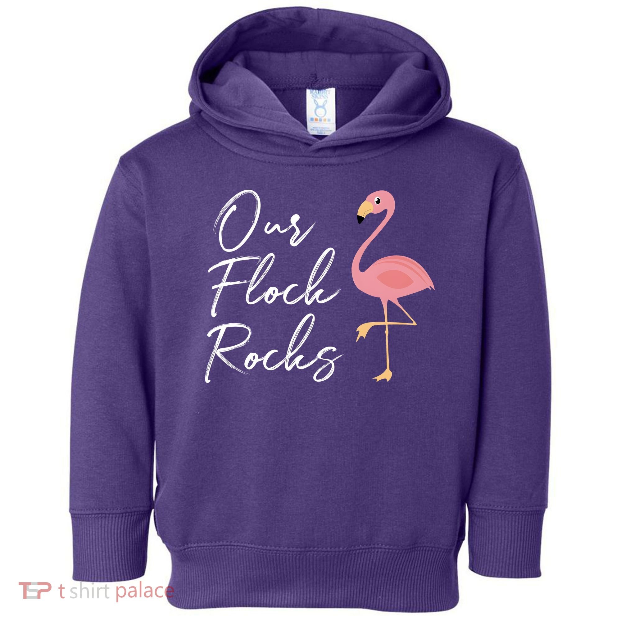 Our Flock Rocks Flamingo Lover Funny Cute Toddler Hoodie